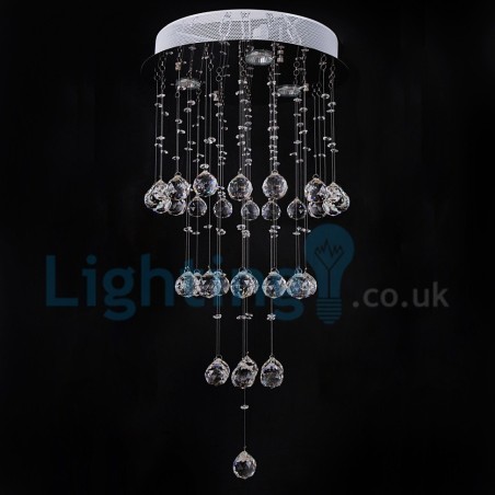 Lampadario a sospensione moderno in cristallo a goccia, 3 luci LED, 40x40x80 cm