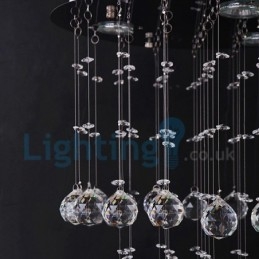 Lampadario a sospensione moderno in cristallo a goccia, 3 luci LED, 40x40x80 cm