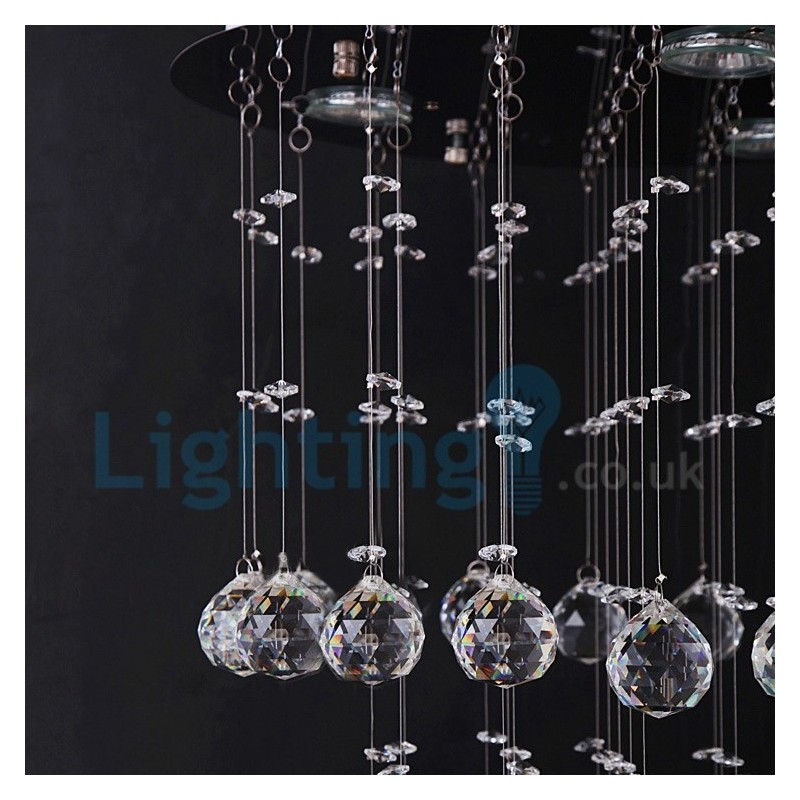 Lampadario a sospensione moderno in cristallo a goccia, 3 luci LED, 40x40x80 cm