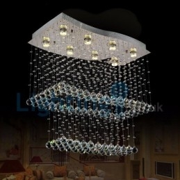 Lampadario a sospensione moderno in cristallo a goccia 80 x 45 x 60 cm 8 LED