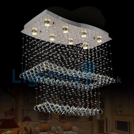 Lampadario a sospensione moderno in cristallo a goccia 80 x 45 x 60 cm 8 LED