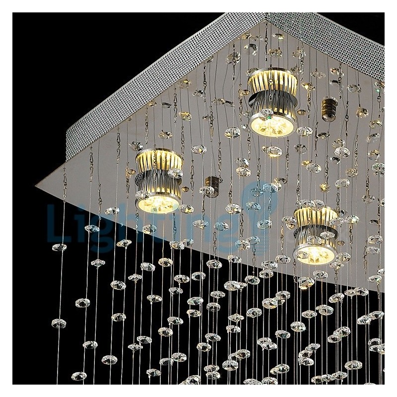 Lampadario a sospensione moderno in cristallo a goccia 80 x 45 x 60 cm 8 LED