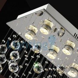 Lampadario a sospensione in cristallo a goccia moderno 50 x 30 x 80 cm 6 luci LED
