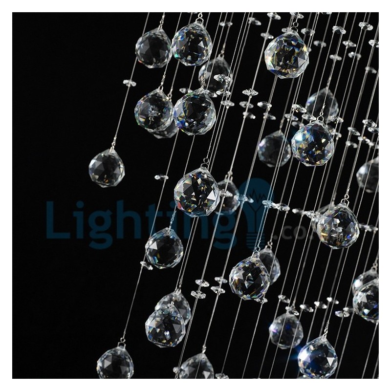 Lampadario a sospensione in cristallo a goccia moderno 50 x 30 x 80 cm 6 luci LED