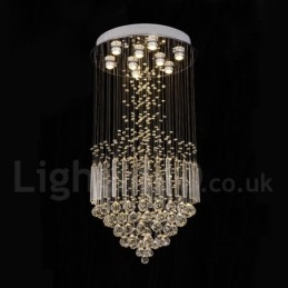 Lampadario a sospensione moderno in cristallo a goccia 50x50x100 cm 9 LED