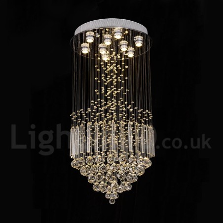 Lampadario a sospensione moderno in cristallo a goccia 50x50x100 cm 9 LED