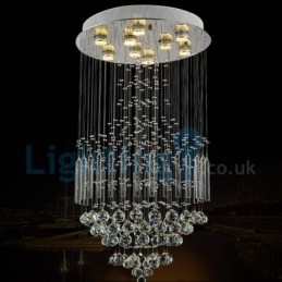 Lampadario a sospensione moderno in cristallo a goccia 50x50x100 cm 9 LED