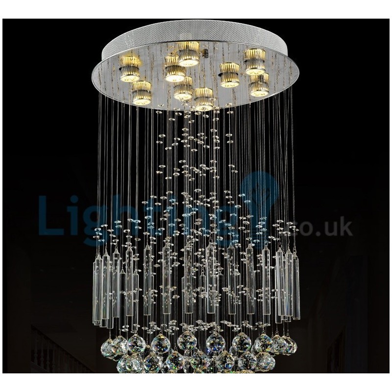 Lampadario a sospensione moderno in cristallo a goccia 50x50x100 cm 9 LED