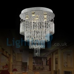 Lampadario a sospensione moderno in cristallo a goccia 6 LED 60x60x70 cm