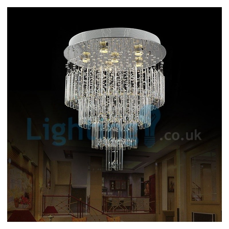 Lampadario a sospensione moderno in cristallo a goccia 6 LED 60x60x70 cm