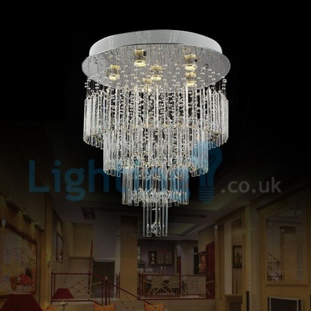 Lampadario a sospensione moderno in cristallo a goccia 6 LED 60x60x70 cm