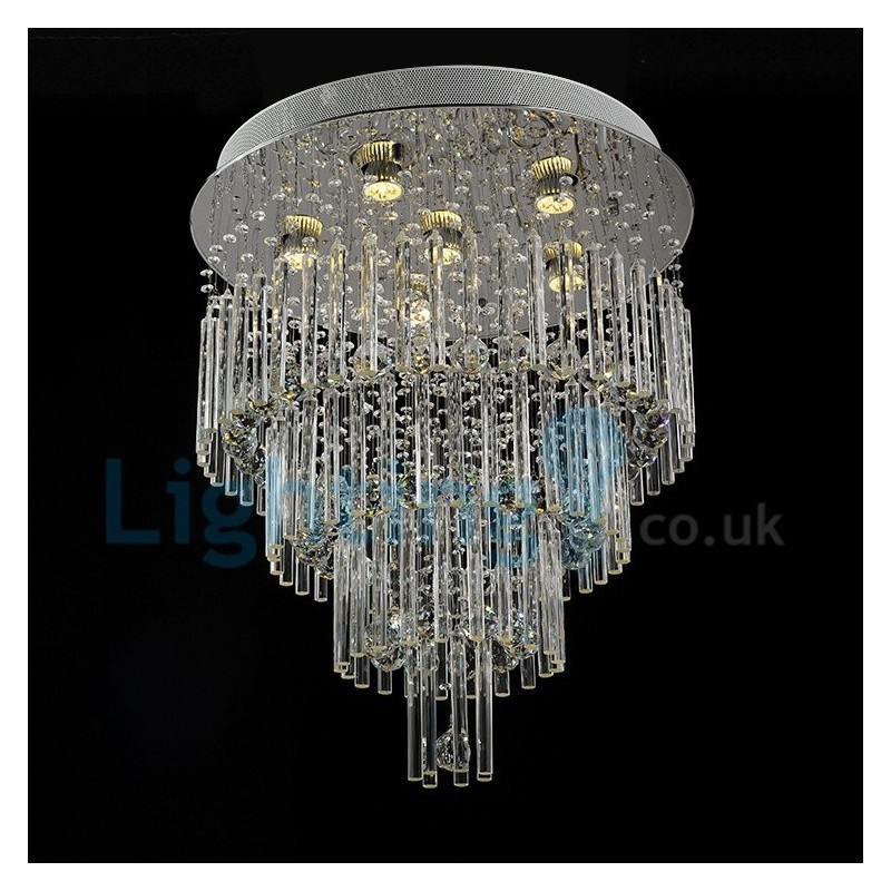Lampadario a sospensione moderno in cristallo a goccia 6 LED 60x60x70 cm