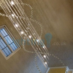 Lampadario a sospensione in cristallo a goccia moderno 80 x 80 x 280 cm 19 LED