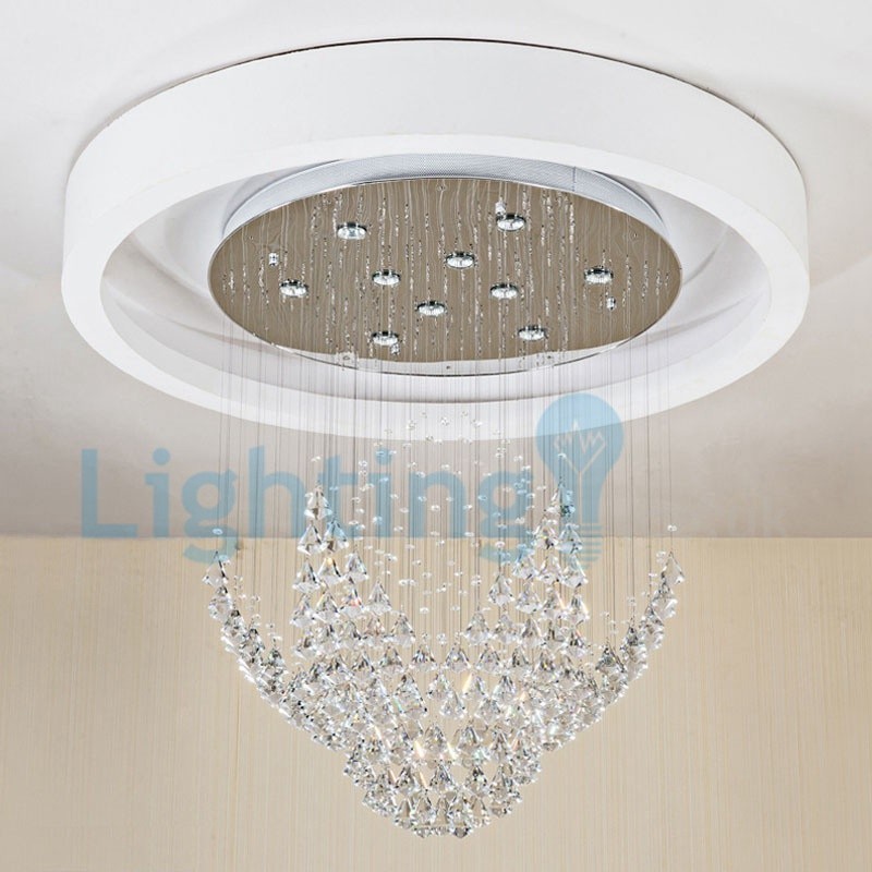 Lampadario a sospensione moderno in cristallo a goccia, 10 luci LED, 70x70x90 cm