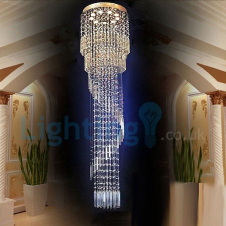 Lampadario a sospensione moderno in cristallo a goccia 60x60x250 cm 9 LED