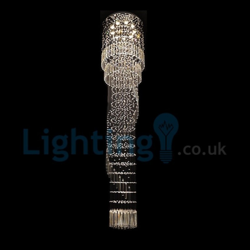 Lampadario a sospensione moderno in cristallo a goccia 60x60x250 cm 9 LED