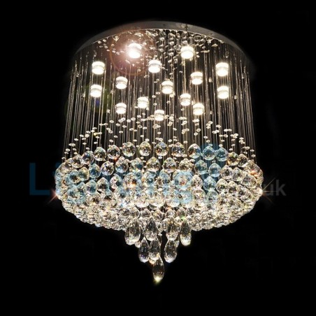 Lampadario a sospensione moderno in cristallo a goccia 100x100x100 cm 15 luci LED