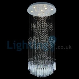 Lampadario a sospensione moderno con gocce di cristallo 60x60x150 cm, 10 LED