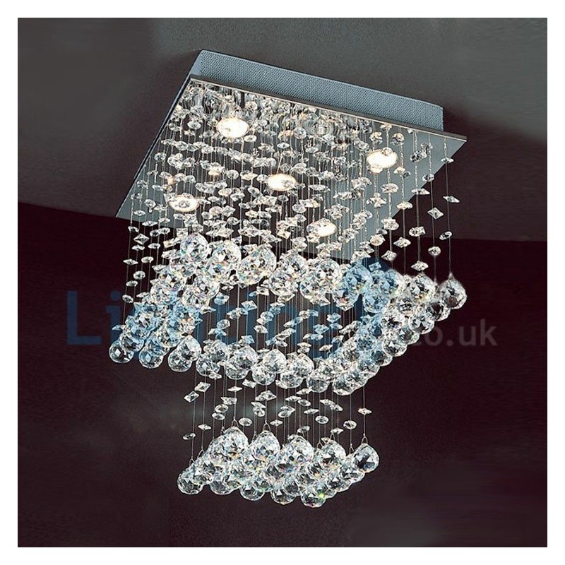 Lampadario a sospensione moderno in cristallo a goccia 50 x 50 x 60 cm 5 LED