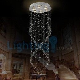 Lampadario a sospensione moderno con cristalli a goccia 50x50x150 cm 6 LED