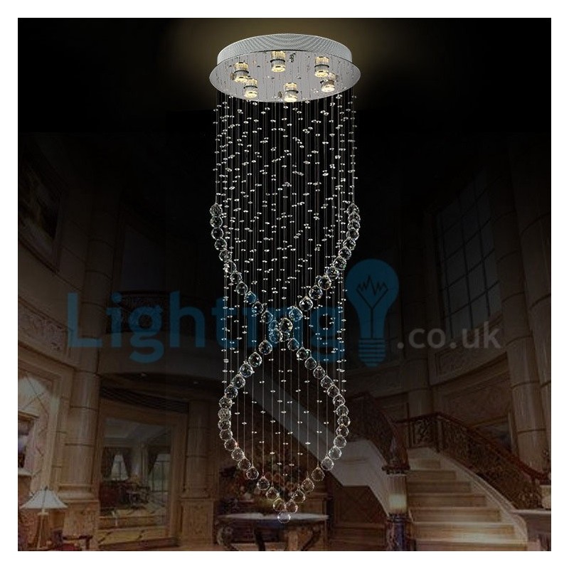 Lampadario a sospensione moderno con cristalli a goccia 50x50x150 cm 6 LED