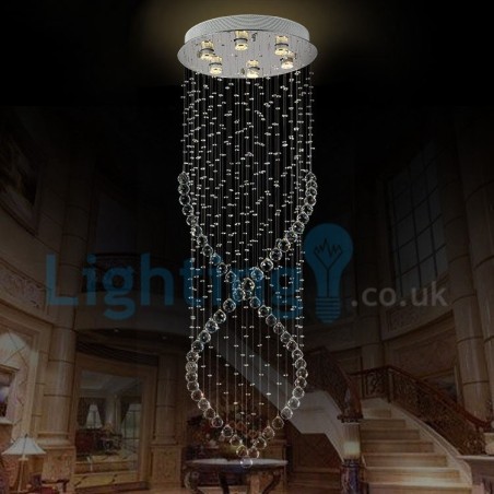 Lampadario a sospensione moderno con cristalli a goccia 50x50x150 cm 6 LED