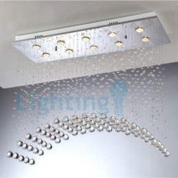 Lampadario a sospensione moderno in cristallo a goccia 10 luci LED 80x30x80 cm