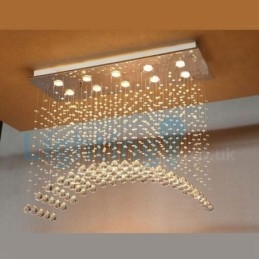 Lampadario a sospensione moderno in cristallo a goccia 10 luci LED 80x30x80 cm