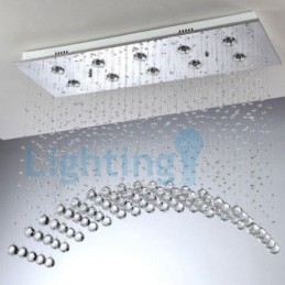 Lampadario a sospensione moderno in cristallo a goccia 10 luci LED 80x30x80 cm