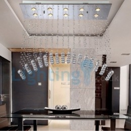 Lampadario a sospensione moderno in cristallo a goccia 10 luci LED 80x30x80 cm