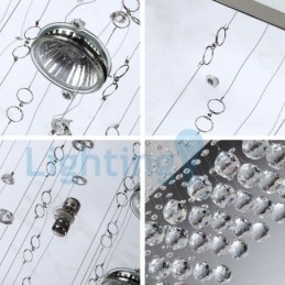 Lampadario a sospensione moderno in cristallo a goccia 10 luci LED 80x30x80 cm