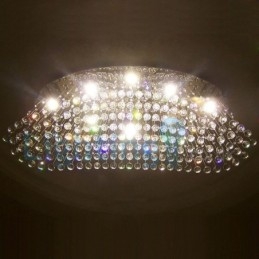 Lampadario a sospensione moderno con gocce di cristallo, 9 LED, 120x40x80 cm