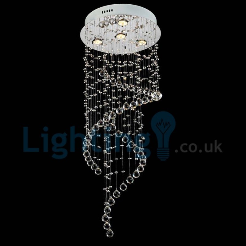 Lampadario a sospensione moderno con gocce di cristallo 40x40x100 cm 4 LED