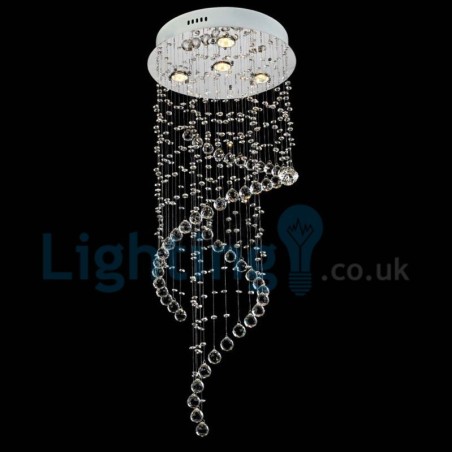 Lampadario a sospensione moderno con gocce di cristallo 40x40x100 cm 4 LED