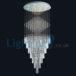 Lampadario a sospensione moderno in cristallo a goccia 100 x 100 x 250 cm 12 LED