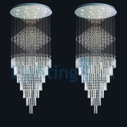 Lampadario a sospensione moderno in cristallo a goccia 100 x 100 x 250 cm 12 LED