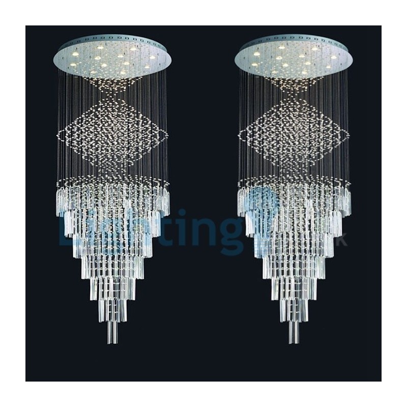 Lampadario a sospensione moderno in cristallo a goccia 100 x 100 x 250 cm 12 LED