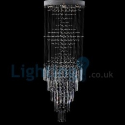 Lampadario a sospensione moderno in cristallo a goccia 100 x 100 x 250 cm 12 LED