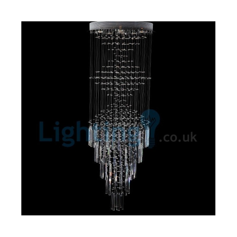 Lampadario a sospensione moderno in cristallo a goccia 100 x 100 x 250 cm 12 LED