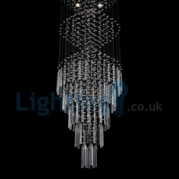 Lampadario a sospensione moderno in cristallo a goccia 100 x 100 x 250 cm 12 LED