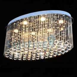Lampadario a sospensione moderno in cristallo a goccia, 6 luci LED, 80 x 40 x 40 cm