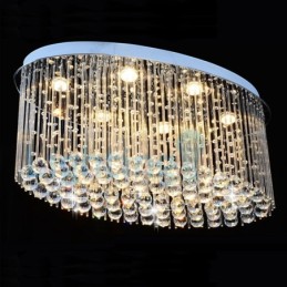 Lampadario a sospensione moderno in cristallo a goccia, 6 luci LED, 80 x 40 x 40 cm