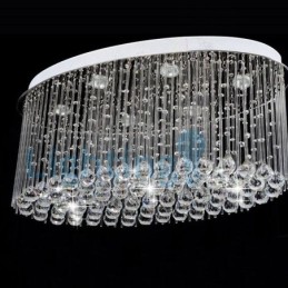 Lampadario a sospensione moderno in cristallo a goccia, 6 luci LED, 80 x 40 x 40 cm