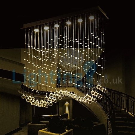 Lampadario a sospensione moderno in cristallo a goccia 100x20x100 cm 6 LED