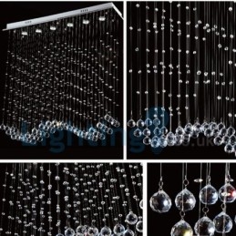Lampadario a sospensione moderno in cristallo a goccia 100x20x100 cm 6 LED