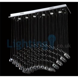 Lampadario a sospensione moderno in cristallo a goccia, 6 luci LED