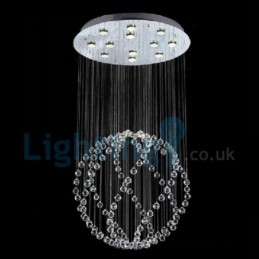 Lampadario a sospensione moderno in cristallo a goccia 80x80x130 cm 13 LED