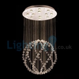 Lampadario a sospensione moderno in cristallo a goccia 80x80x130 cm 13 LED