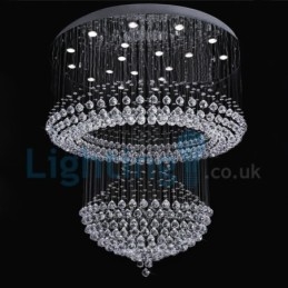 Lampadario a sospensione moderno in cristallo a goccia, 120x120x140 cm, 22 LED