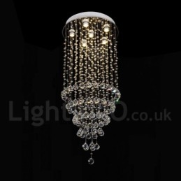 Lampadario moderno a sospensione a filo con gocce di cristallo 50 x 50 x 100 cm 6x3 W